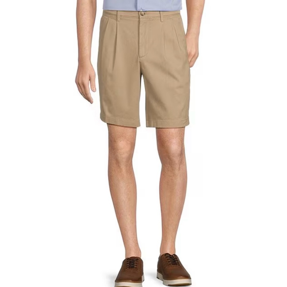 NWT Roundtree & Yorke Men’s Big & Tall TravelSmart 9” Pleated Chino Shor…